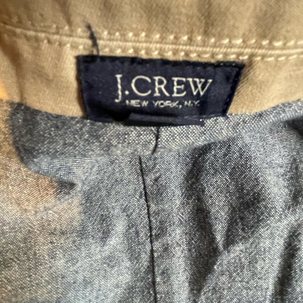 J.Crew Large Tall khaki 2 button 100% cotton fully lined mens blazer - Picture 2 of 10